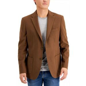 Tommy Hilfiger Mens Modern-Fit Solid Sport Coat 46 Long Tobacco - NWT $295